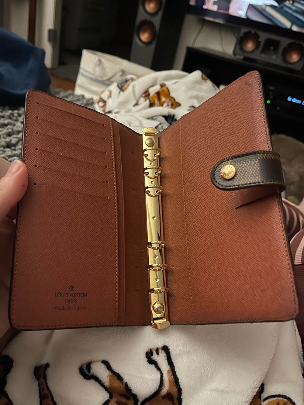Designer Logo brown checkered planner wallet - Picture 12 of 12